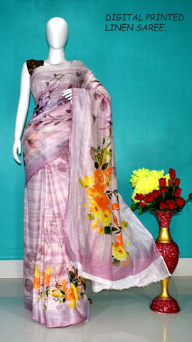 Linen digital print saree Yasir