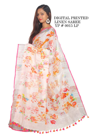 Linen digital print saree Yasir