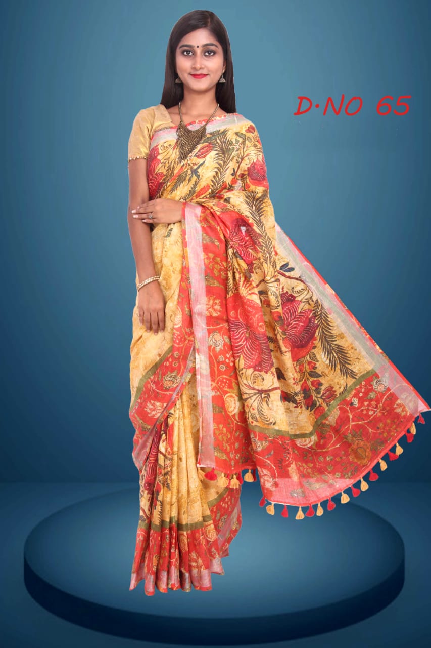 Linen digital print saree Yasir