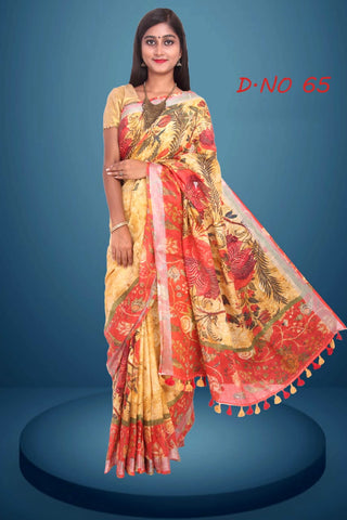 Linen digital print saree Yasir