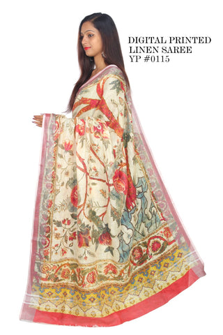 Linen digital print saree Yasir