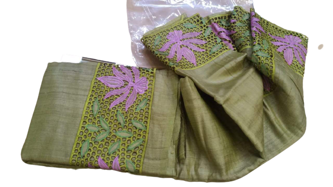 Pure Tussar Silk print saree