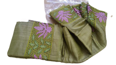 Pure Tussar Silk print saree