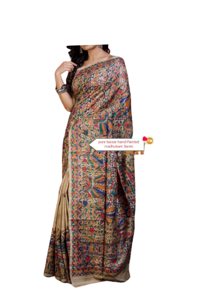 Pure tussar ghicha silk saree Manish