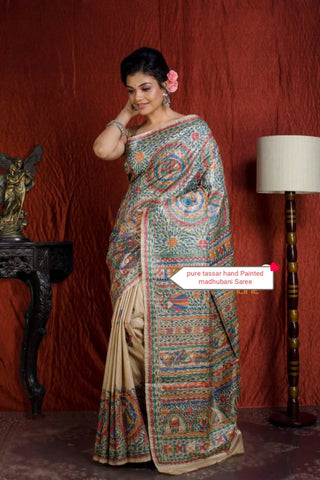 Pure tussar ghicha silk saree Manish