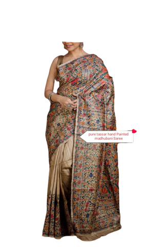 Pure tussar ghicha silk saree Manish