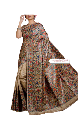 Pure tussar ghicha silk saree Manish