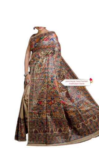 Pure tussar ghicha silk saree Manish