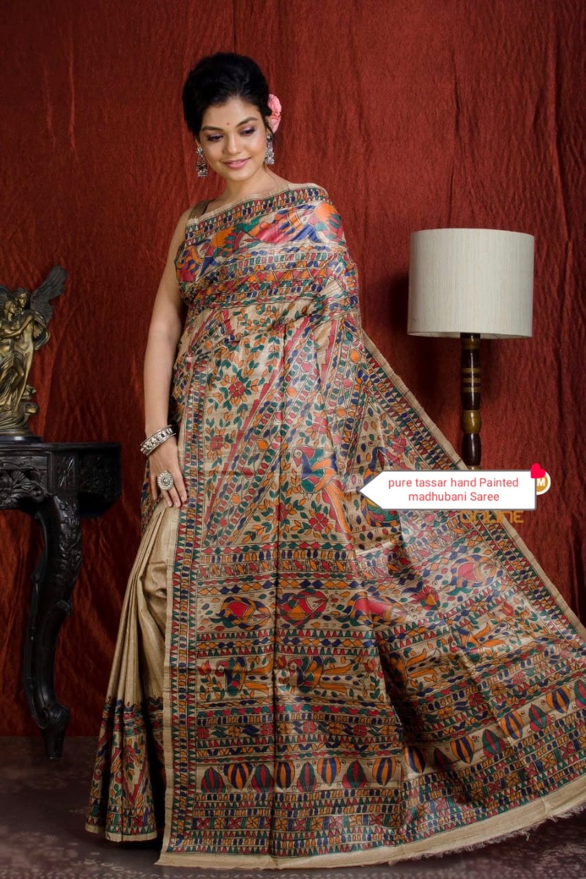 Pure tussar ghicha silk saree Manish