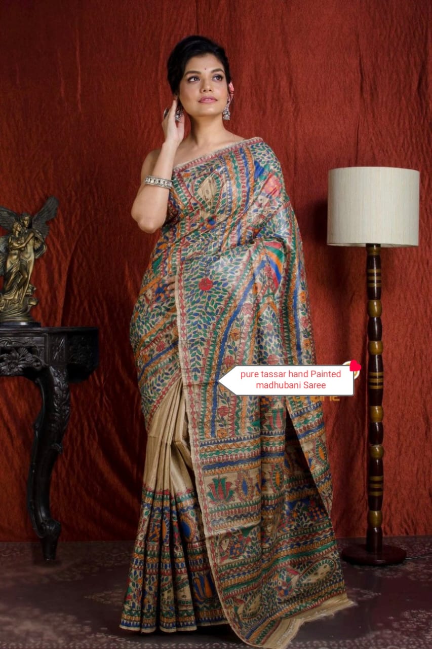 Pure tussar ghicha silk saree Manish