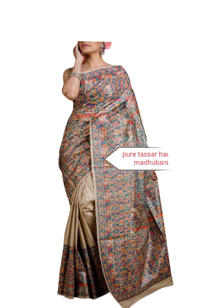 Pure tussar ghicha silk saree Manish