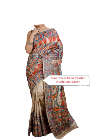 Pure tussar ghicha silk saree Manish