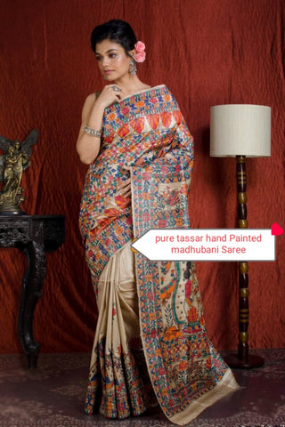 Pure tussar ghicha silk saree Manish