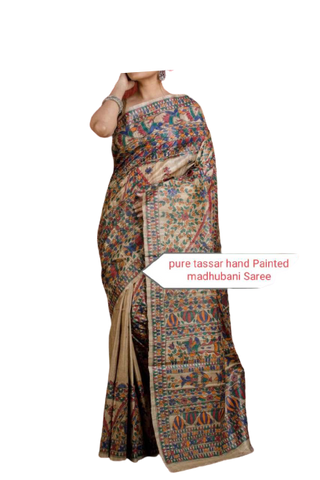 Pure tussar ghicha silk saree Manish