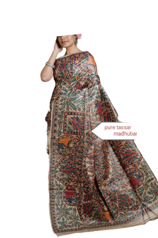 Pure tussar ghicha silk saree Manish