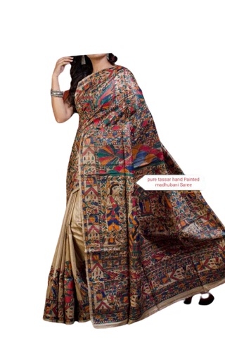 Pure tussar ghicha silk saree Manish