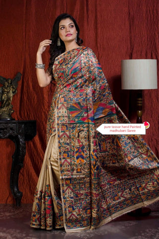 Pure tussar ghicha silk saree Manish