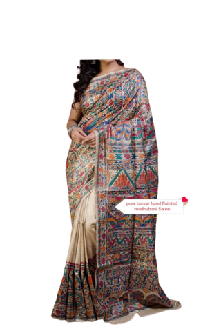 Pure tussar ghicha silk saree Manish