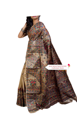 Pure tussar ghicha silk saree Manish