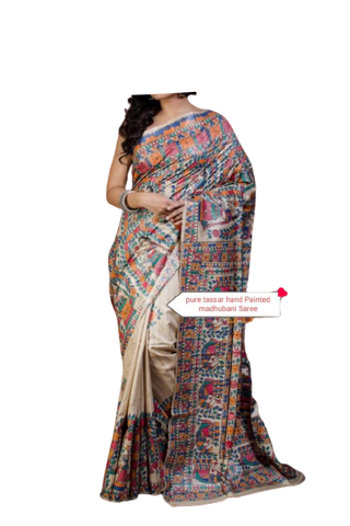 Pure tussar ghicha silk saree Manish