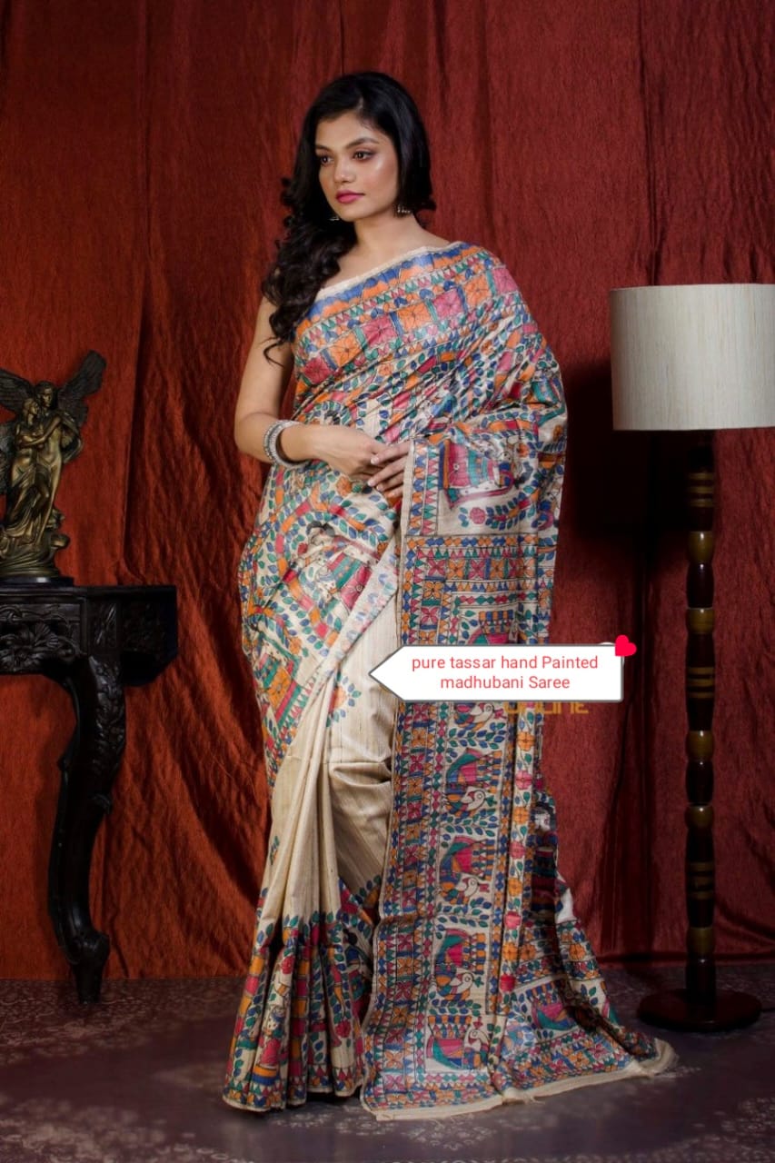 Pure tussar ghicha silk saree Manish