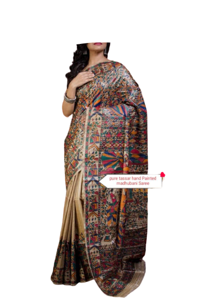 Pure tussar ghicha silk saree Manish