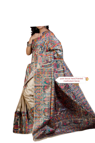 Pure tussar ghicha silk saree Manish