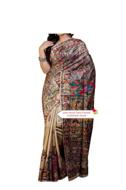 Pure tussar ghicha silk saree Manish