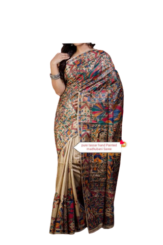 Pure tussar ghicha silk saree Manish