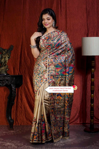 Pure tussar ghicha silk saree Manish