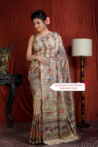 Pure tussar ghicha silk saree Manish