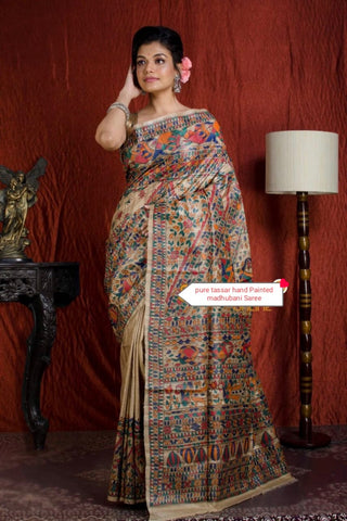 Pure tussar ghicha silk saree Manish