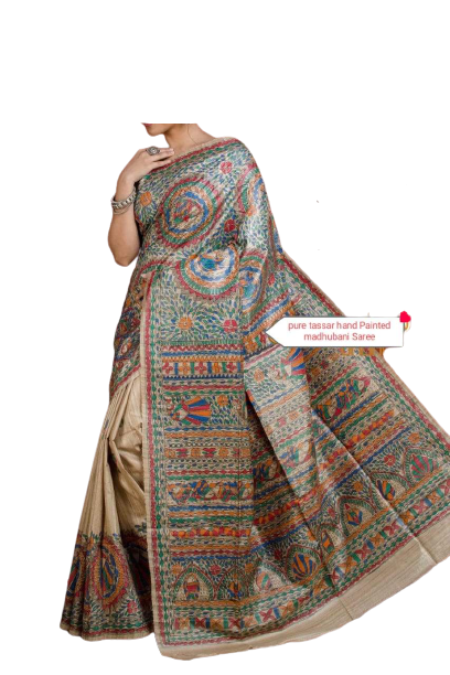 Pure tussar ghicha silk saree Manish