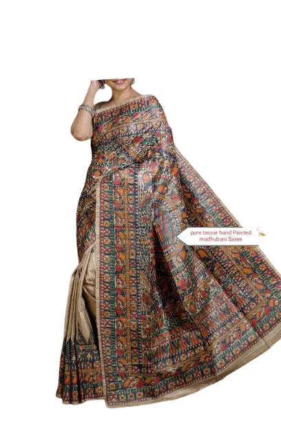 TUSSAR SILK PRINT SAREE