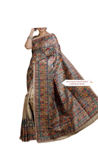 TUSSAR SILK PRINT SAREE