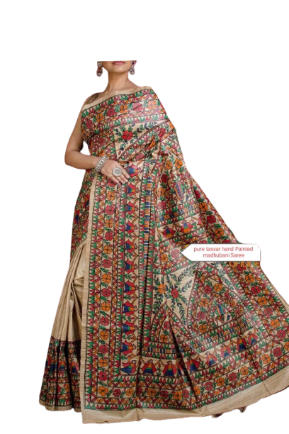 Pure Tussar Silk Ghicha saree Manish