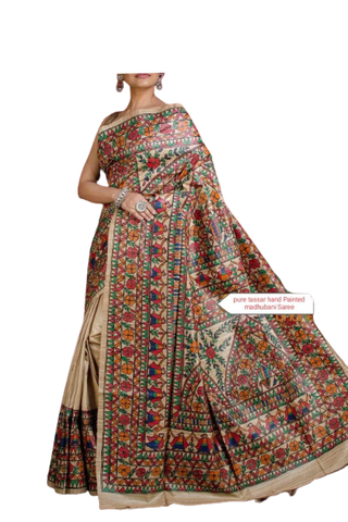 Pure Tussar Silk Ghicha saree Manish