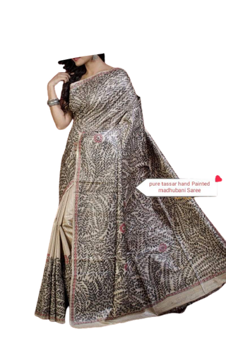 TUSSAR SILK PRINT SAREE