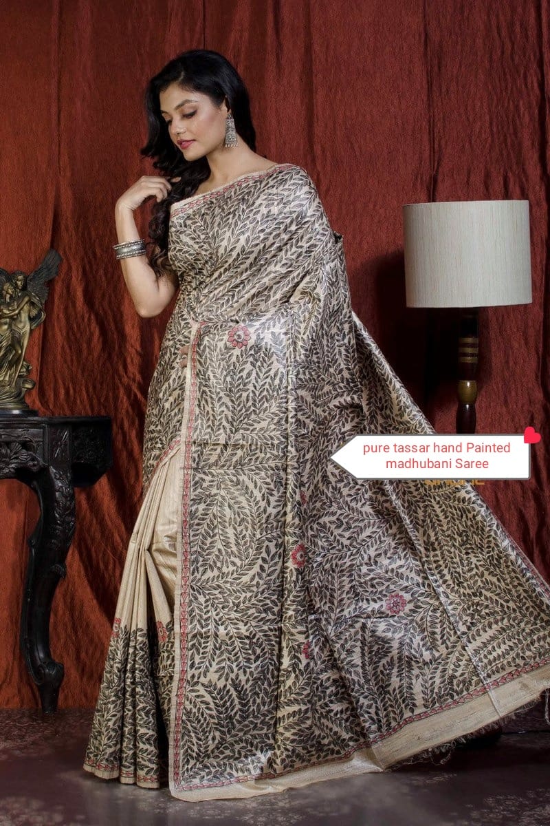 TUSSAR SILK PRINT SAREE