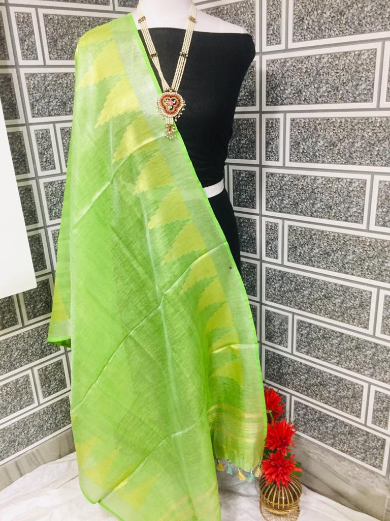 Tissue linen temple border dupatta Express