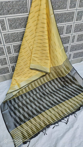 Ikkat khadi linen saree SILK ZONE