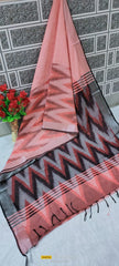 Ikkat khadi linen saree SILK ZONE
