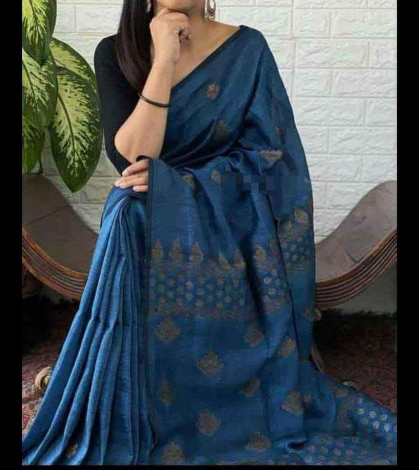 Linen embroidery saree SILK ZONE