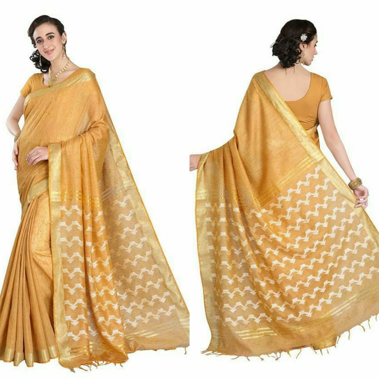 Soft silk cutwork saree linen world