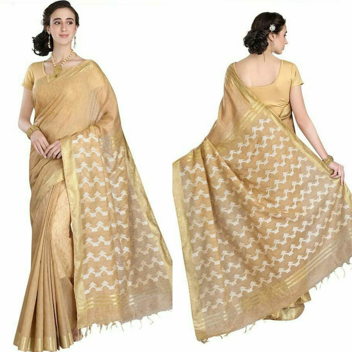 Soft silk cutwork saree linen world