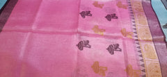 Tissue linen printed saree SILK ZONE