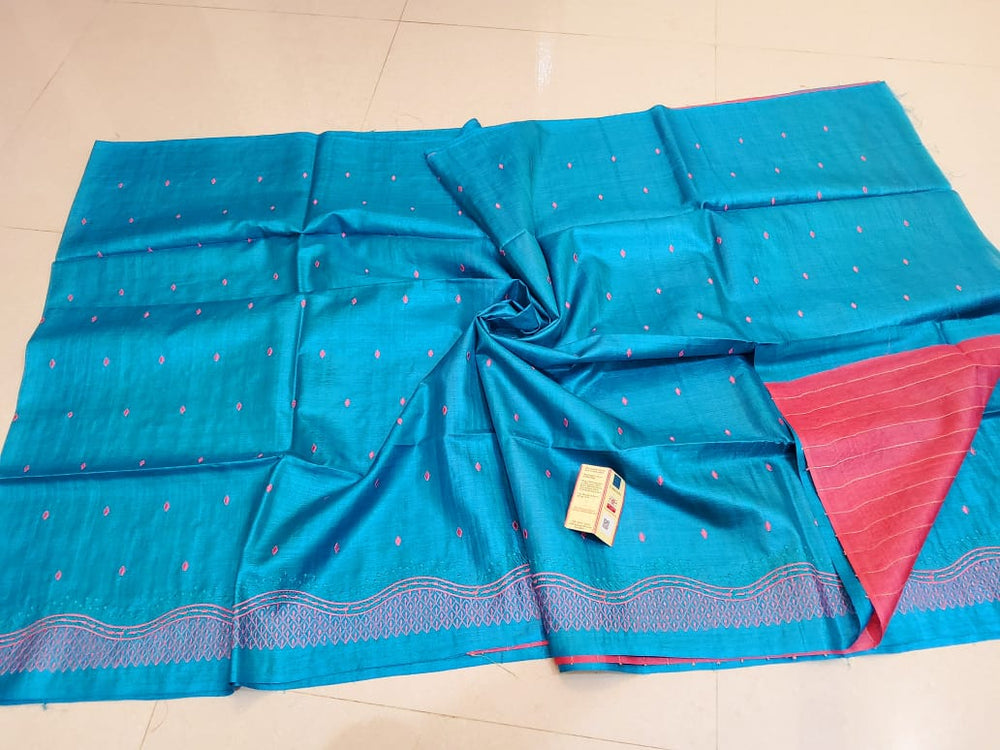 Tussar silk embroidery saree Dipak