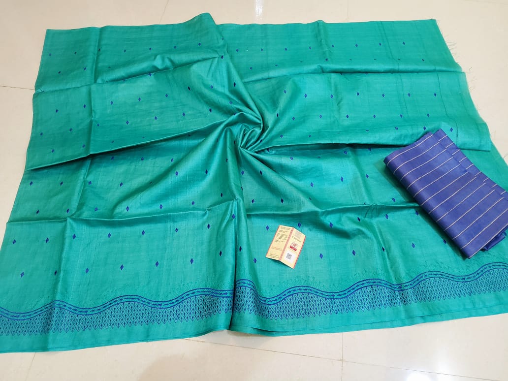 Tussar silk embroidery saree Dipak