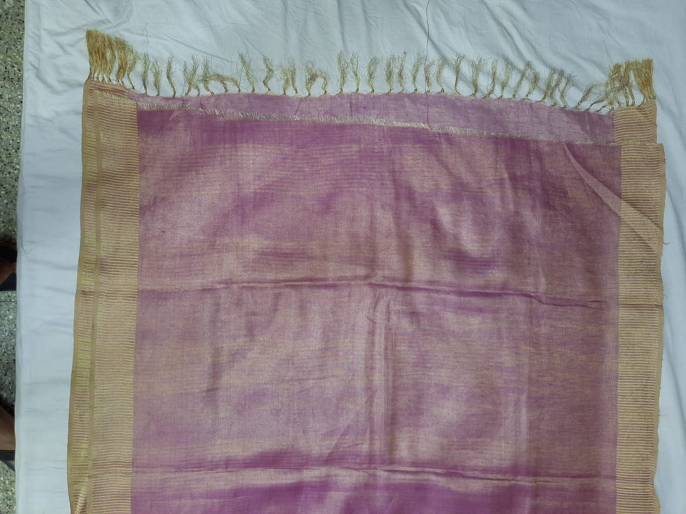 Tissue Linen Embroidery Saree SILK ZONE