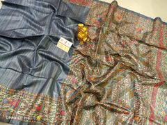 TUSSAR SILK PRINT SAREE